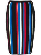 Versace High-waist Striped Effect Skirt, Women's, Size: 42, Viscose/polyester