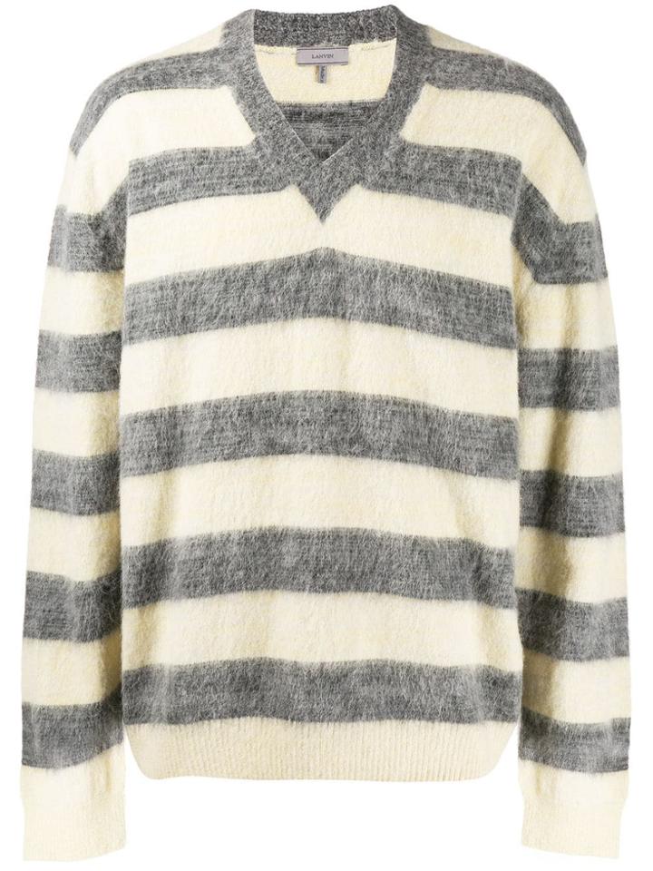 Lanvin Striped Jumper - Grey