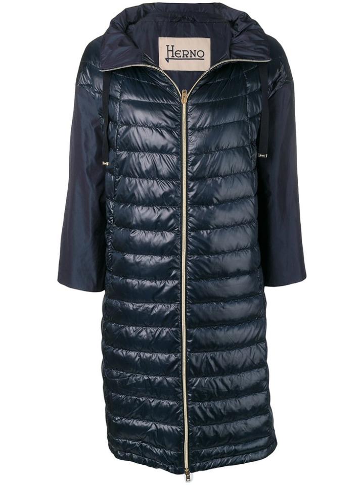 Herno Long Taffeta Overcoat - Blue