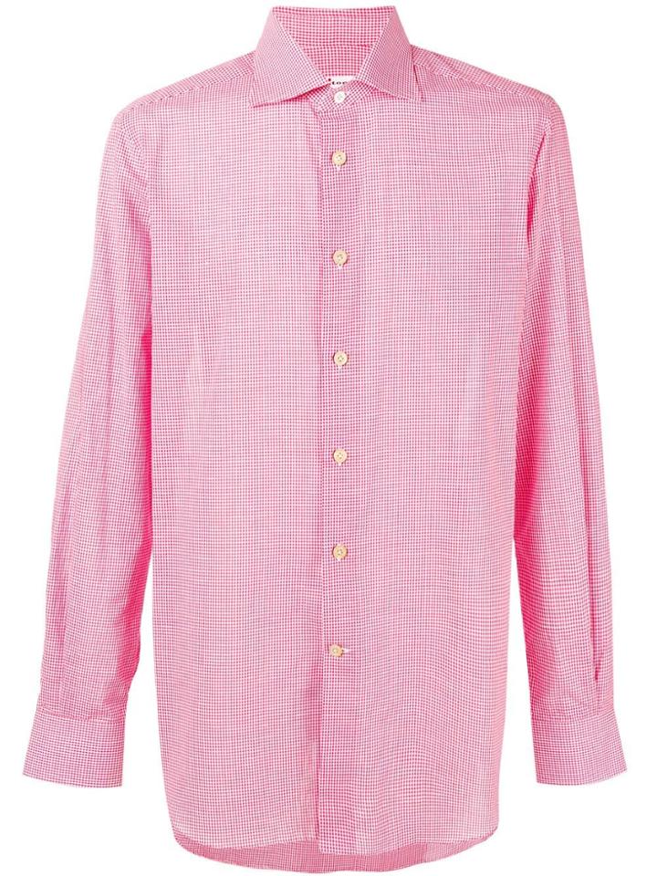 Kiton Micro-plaid Shirt - Red
