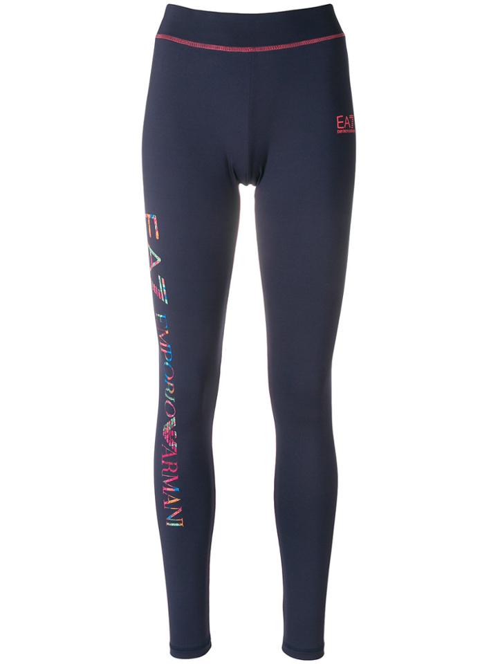 Ea7 Emporio Armani Contrast Logo Leggings - Blue