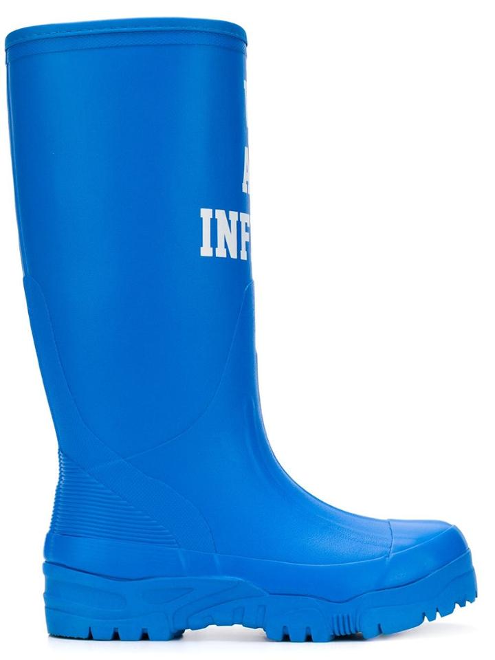 Undercover Slogan Waterproof Boots - Blue
