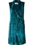 Emannuelle Junqueira Velvet Sleeveless Dress, Women's, Size: 42, Green, Polyamide/viscose