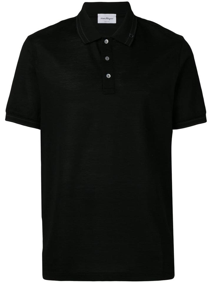 Salvatore Ferragamo Short-sleeve Polo Top - Black