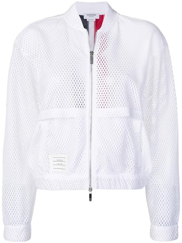 Thom Browne Tricolour Bomber Jacket - White