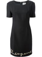 Moschino Vintage Applique Shift Dress, Women's, Size: Xs, Black