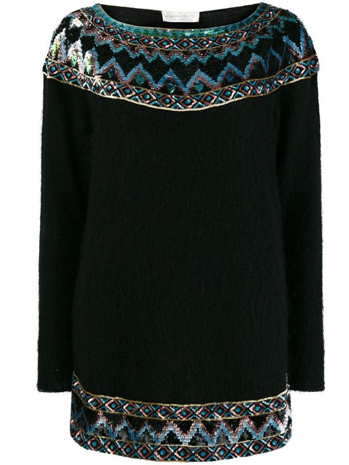 Alberta Ferretti Sequins Embellished Jumper - Black