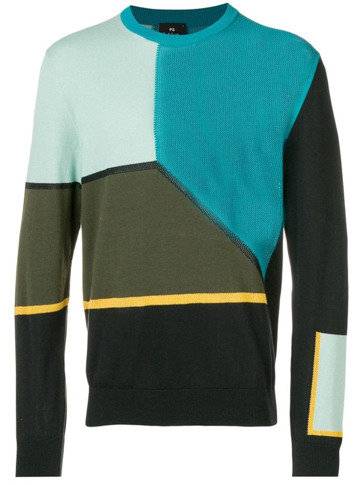 Ps Paul Smith Block Print Jumper - Blue