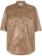 Nanushka Saymore Western Snakeskin-print Shirt - Brown