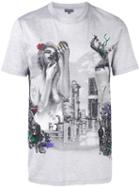 Lanvin Graphic Print T-shirt, Men's, Size: 46, Grey, Cotton