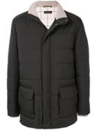 Loro Piana Padded Check Lined Coat - Black