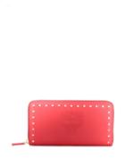 Mcm Studded Zip-around Wallet - Red