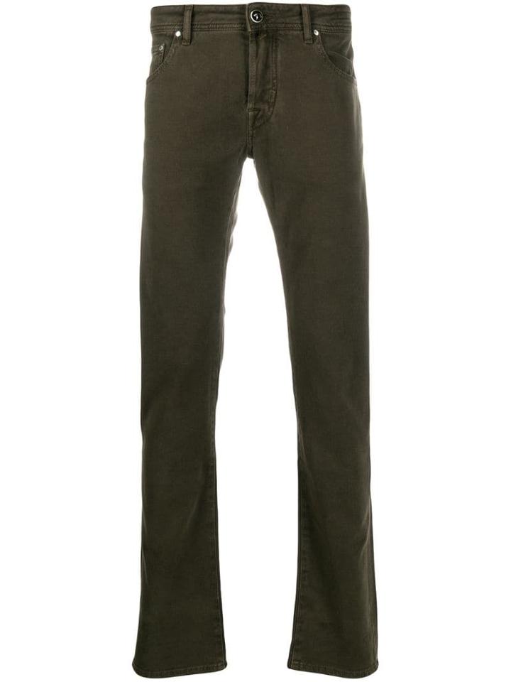 Jacob Cohen Straight-leg Textured Trousers - Brown