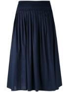 Vince - Gathered A-line Skirt - Women - Cotton - Xs, Blue, Cotton