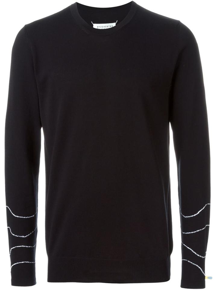 Maison Margiela Wavy Intarsia Jumper - Black