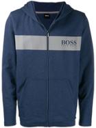 Boss Hugo Boss Hooded Jacket With Logo - Blue