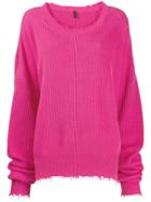 Unravel Project Oversized Ribbed Jumper - Pink