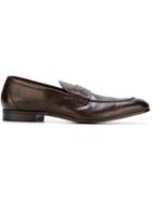 Henderson Baracco Classic Penny Loafers, Men's, Size: 44, Brown, Calf Leather/leather