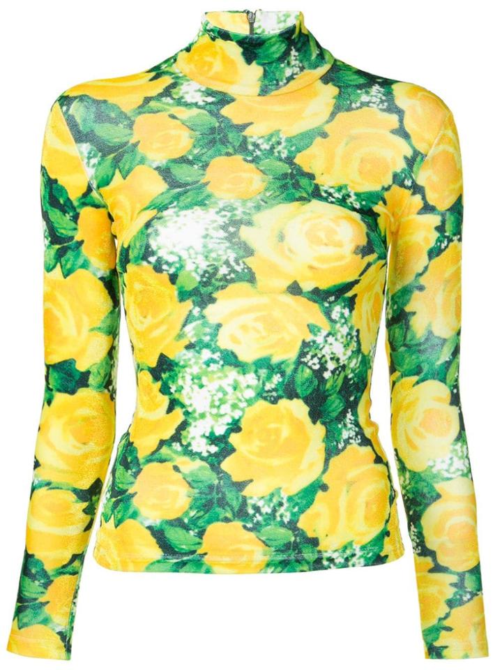 Richard Quinn Floral Print Jersey - Yellow