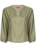 Des Prés Deep V-neck Blouse - Green