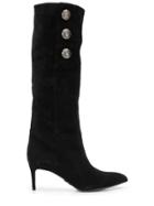 Balmain Coin Knee Length Boots - Black