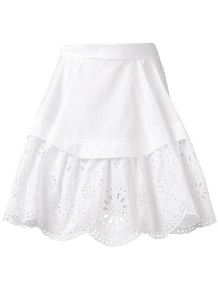 Alexander Mcqueen Broderie Anglaise Layer Skirt - White