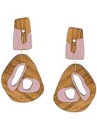 Roksanda Cut Out Sculptural Wood Drop Earrings - Brown