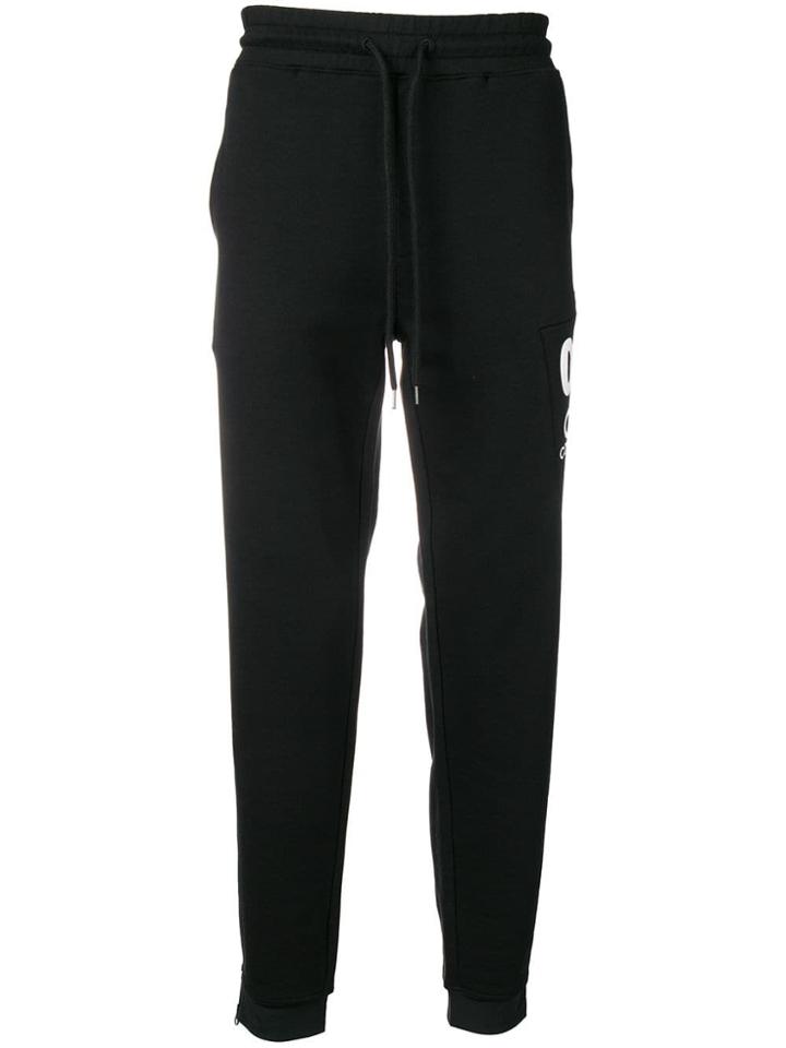 Cp Company Contrast Logo Print Track Pants - Black