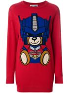Moschino Transformer Bear Sweater Dress - Red
