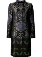 Etro Printed Single Breasted Coat, Women's, Size: 42, Black, Acetate/silk/polyester/viscose