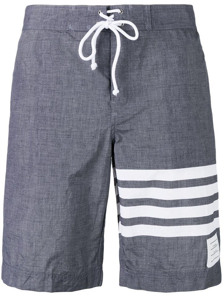 Thom Browne - Striped Beach Shorts - Men - Nylon - 3, Grey, Nylon