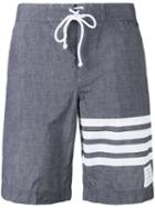 Thom Browne - Striped Beach Shorts - Men - Nylon - 3, Grey, Nylon