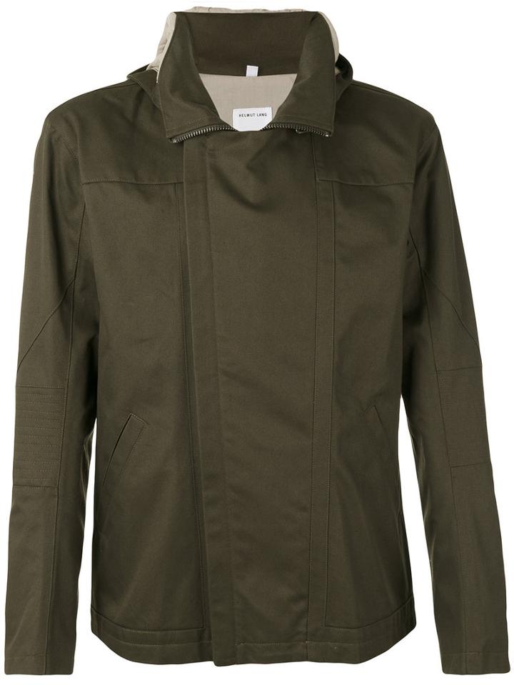 Rear Print Hooded Jacket - Men - Cotton/polyester - M, Green, Cotton/polyester, Helmut Lang