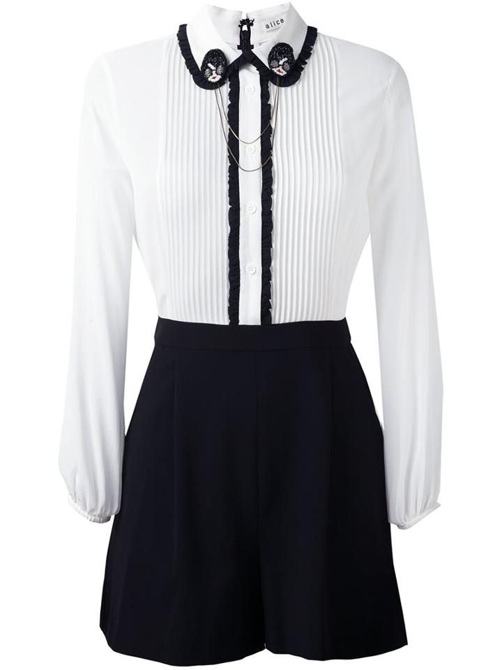 Alice+olivia Shirt Short Playsuit