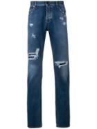 Roberto Cavalli Distressed Regular-fit Jeans - Blue