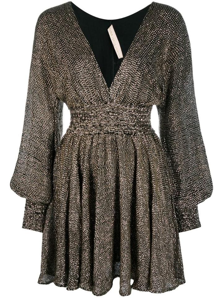 Maria Lucia Hohan Long-sleeve Mini Dress - Silver