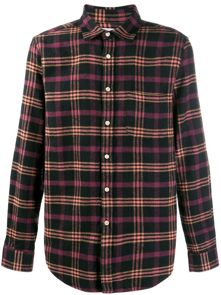 Portuguese Flannel Checked Flannel Shirt - Black