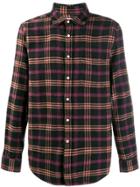 Portuguese Flannel Checked Flannel Shirt - Black