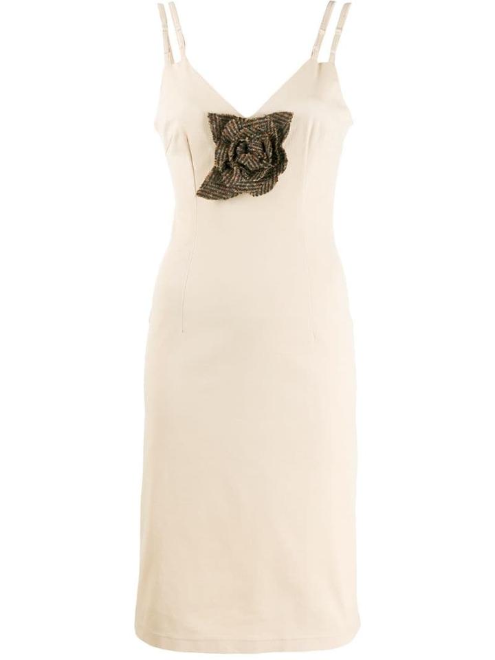 Dolce & Gabbana Pre-owned Flower Appliqué Dress - Neutrals