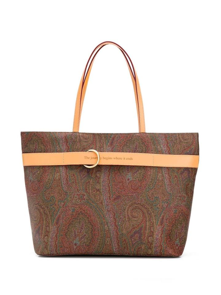 Etro Paisley Print Shopper Tote - Brown