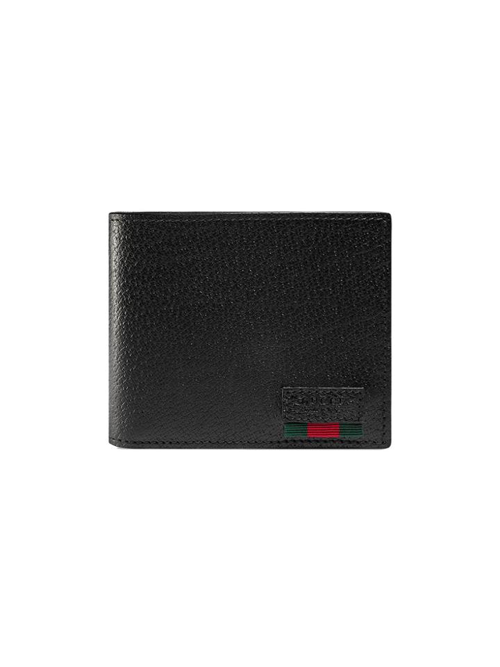 Gucci Bi-fold Wallet With Web - Black