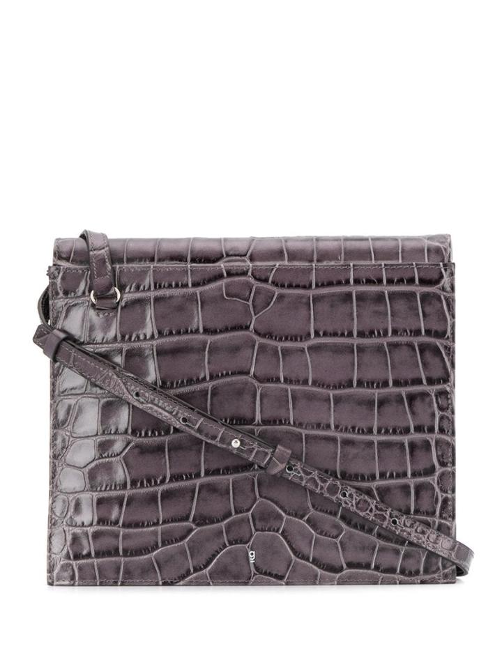 Gu De Croc Effect Cross Body Bag - Grey