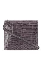 Gu De Croc Effect Cross Body Bag - Grey