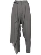 Isabel Benenato Asymmetric Harem Trousers - Grey