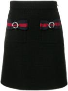 Gucci Knitted Skirt With Web Bows - Black