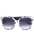 Gucci Eyewear Gg Arm Cat Eye Sunglasses, Women's, Size: 55, White, Acetate