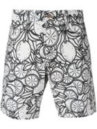 Ami Alexandre Mattiussi Lemon Print Bermuda Shorts, Men's, Size: Large, White, Cotton