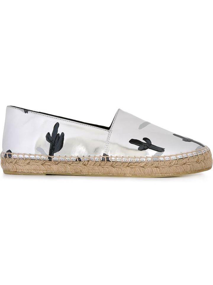 Kenzo Cactus Espadrilles, Women's, Size: 38, Grey, Leather/rubber/raffia