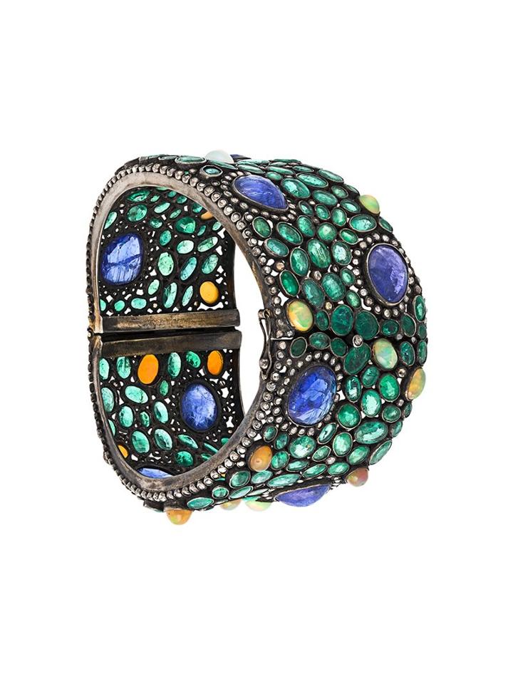Gemco Emerald And Diamond Cuff