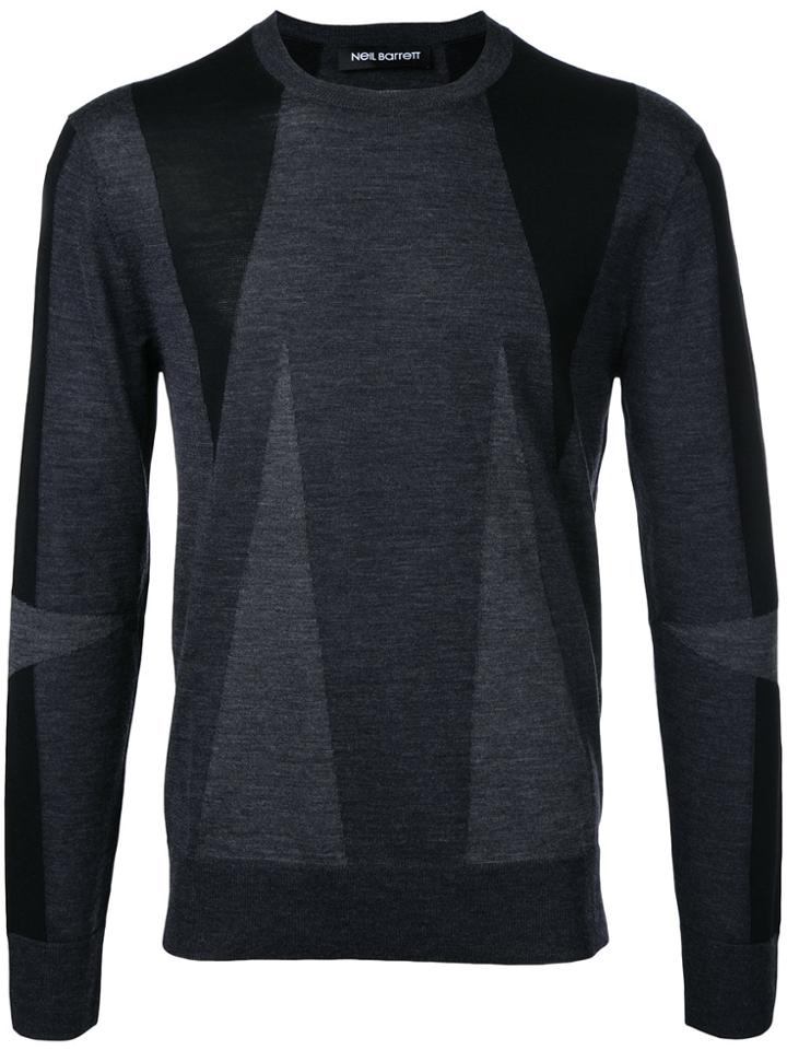 Neil Barrett Geometric Intarsia Jumper - Grey